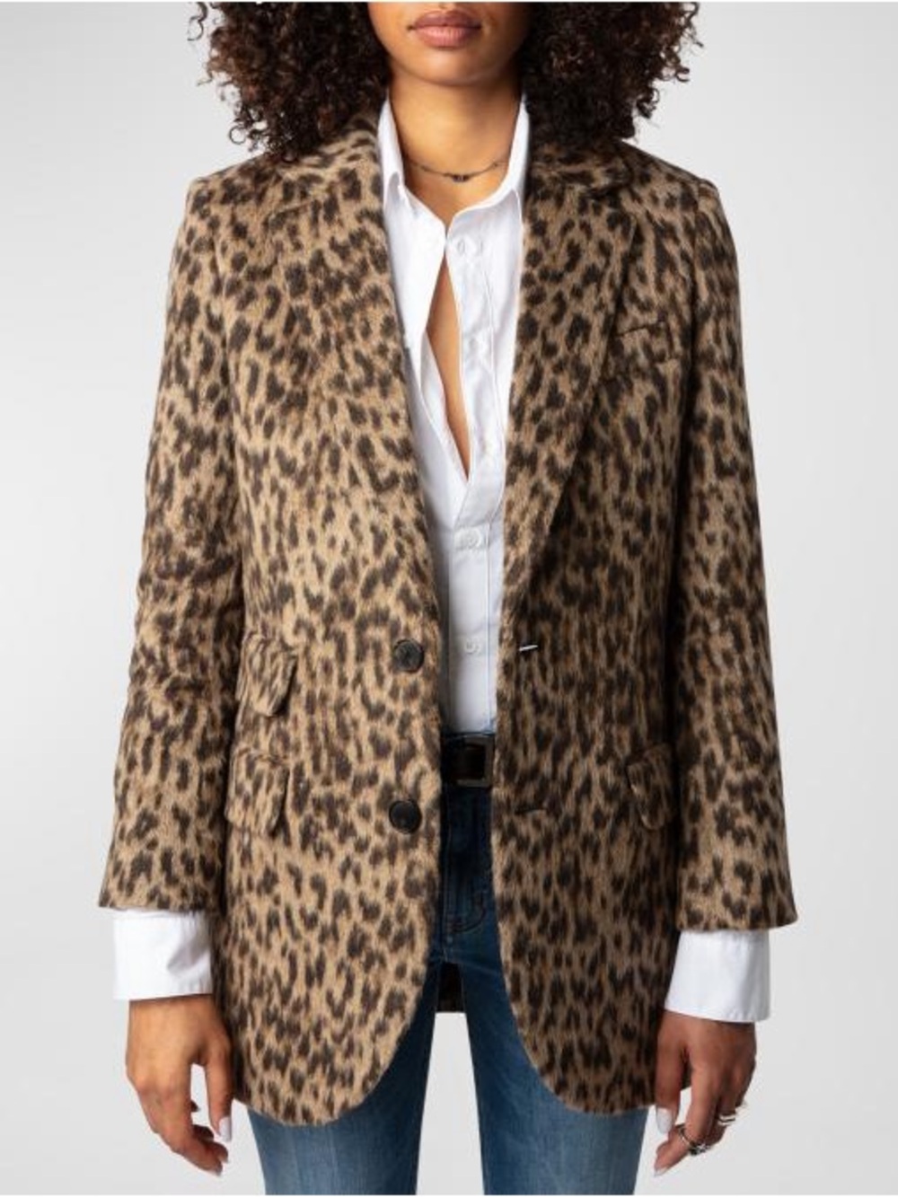 Zadig & Voltaire Violet Leopard Coat Blazer | XS